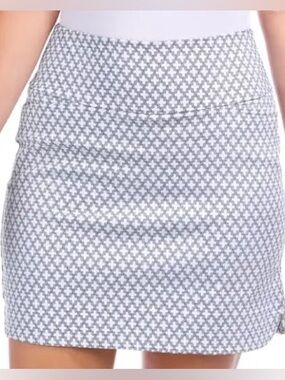 S.C.&Co. Golf Skort XXL White Geometric w/ Front Pockets Petal Split Athleisure